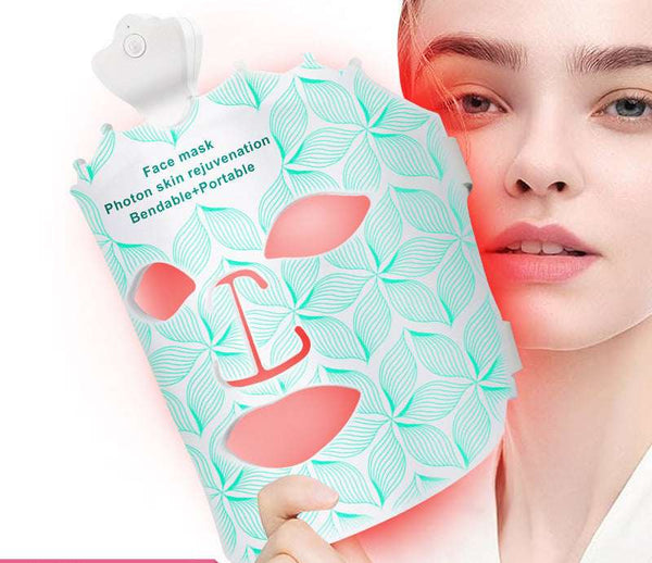 Cross-border New Red And Blue Light Row Lights Colorful Photon Skin Rejuvenation Spectrometer Mask Instrument Light Application Led Beauty Mask